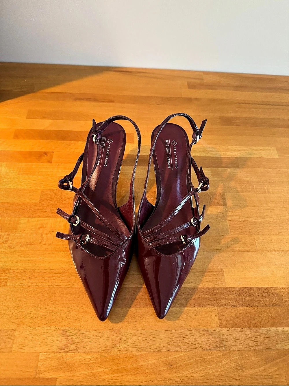 Burgundy kitten heels